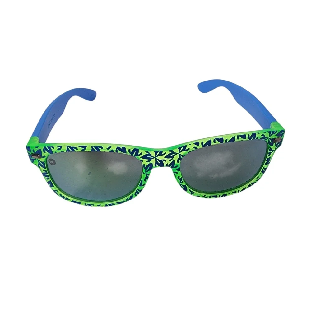 Knockaround Sunglasses Blue Green Custom Geometric Polarized Lenses Retro‎